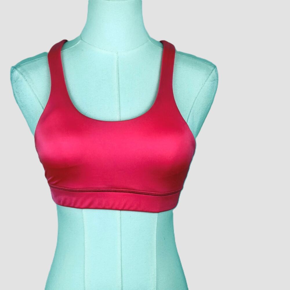 K Deer Triple Loop Sports Bra Sz XS Neon Pink Athletic Yoga Fitness